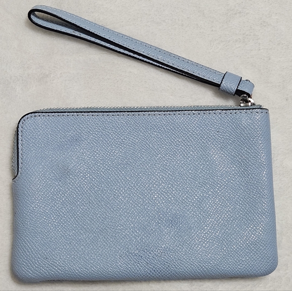 Coach #58032 Leather Wristlet-Powder Blue - Picture 7 of 7